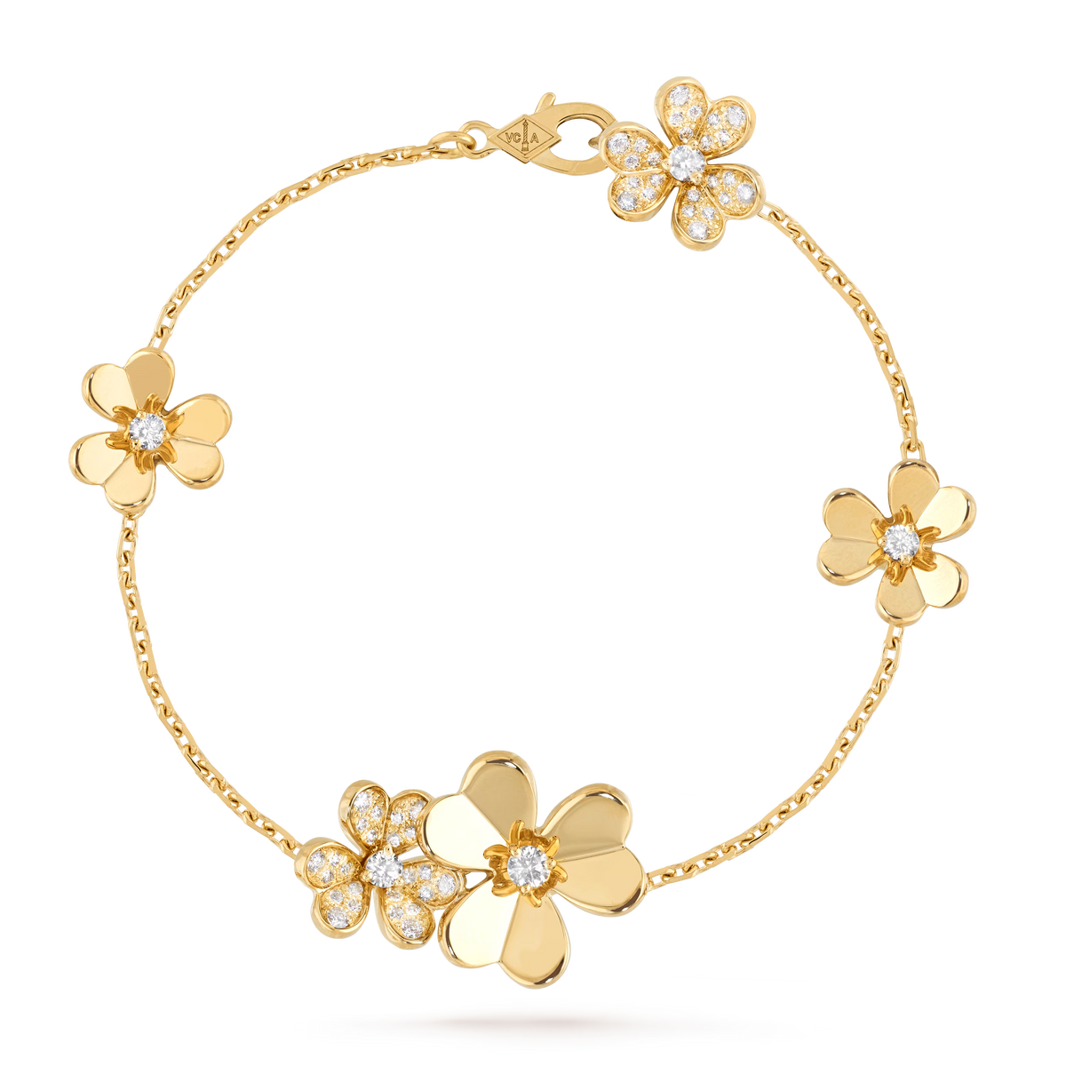 FRIVOLE BRACELET 5 FLOWERS 18K YELLOW GOLD DIAMOND