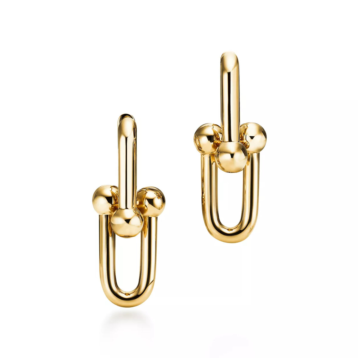 TIFFANY HARDWEAR LARGE LINK EARRINGS 18K GOLD