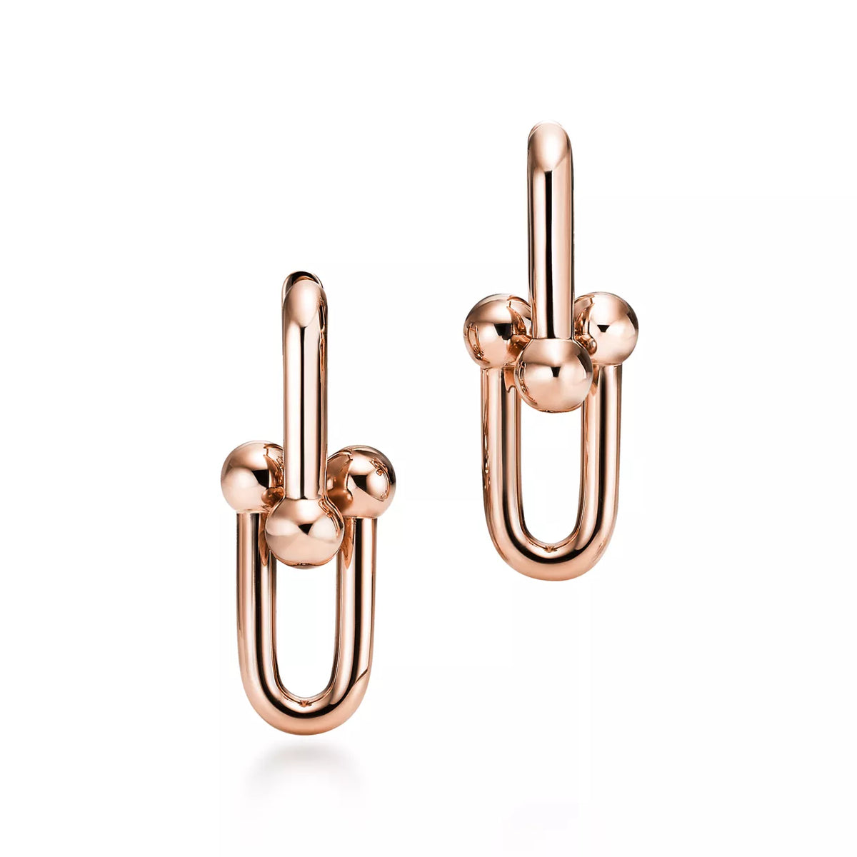 TIFFANY HARDWEAR LARGE LINK EARRINGS 18K GOLD