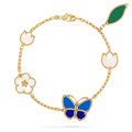 LUCKY SPRING BUTTERFLY BRACELET 5 MOTIFS 18K GOLD