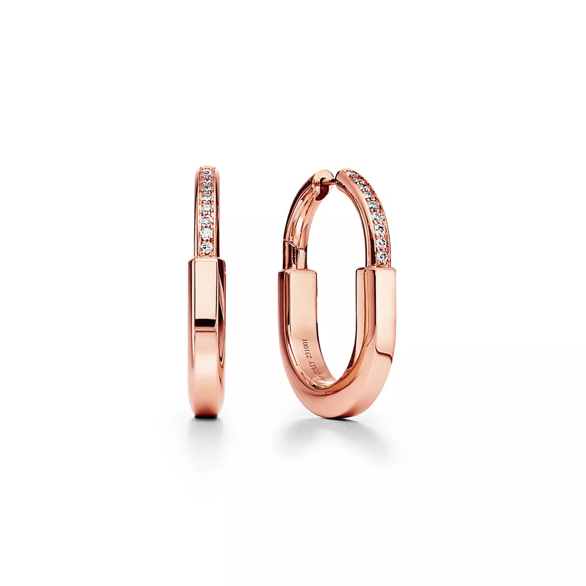 TIFFANY LOCK EARRINGS WITH DIAMONDS MEDIUM 18K GOLD