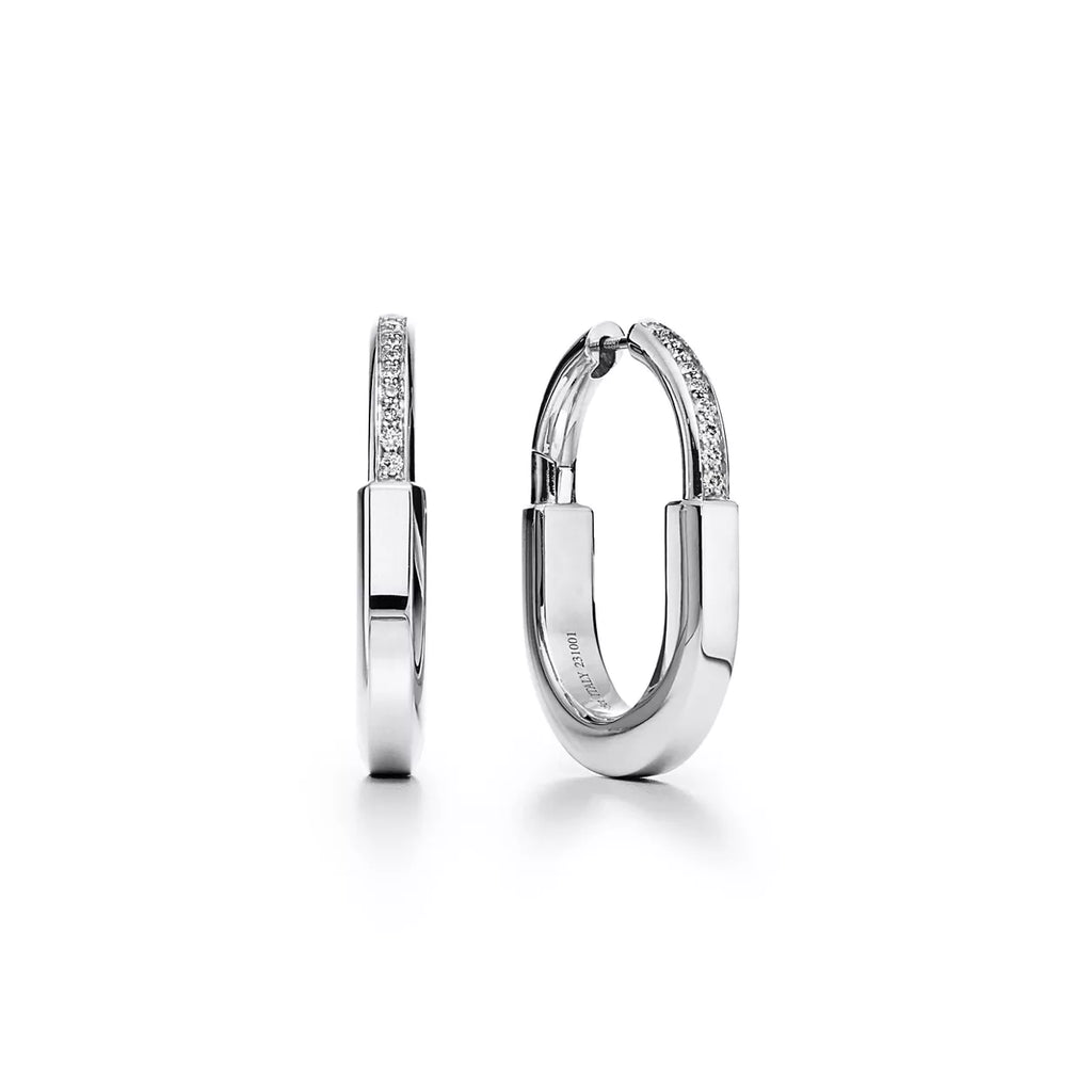 TIFFANY LOCK EARRINGS WITH DIAMONDS MEDIUM 18K GOLD