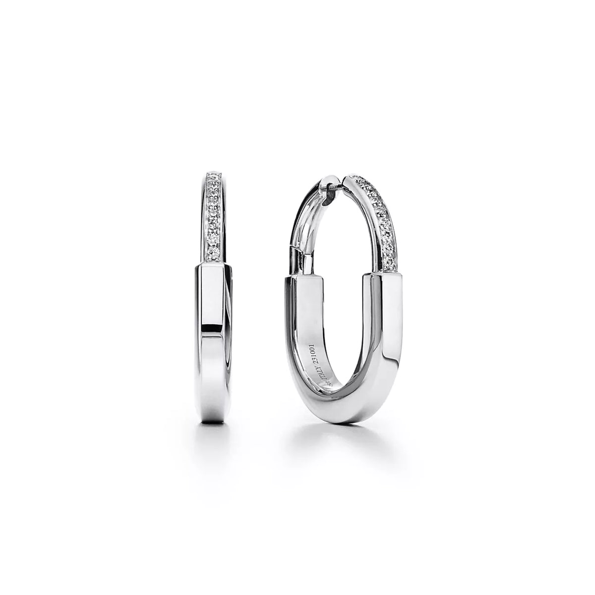 TIFFANY LOCK EARRINGS WITH DIAMONDS MEDIUM 18K GOLD