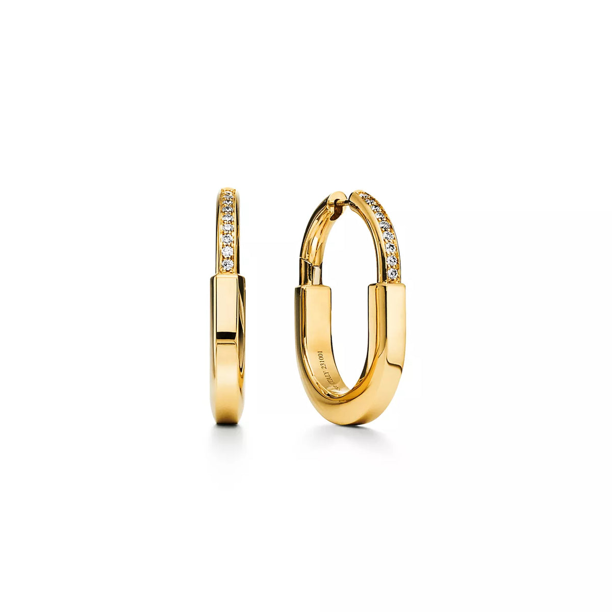 TIFFANY LOCK EARRINGS WITH DIAMONDS MEDIUM 18K GOLD