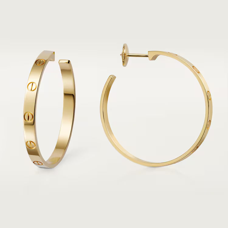LOVE HOOP EARRINGS LARGE MODEL 18K GOLD
