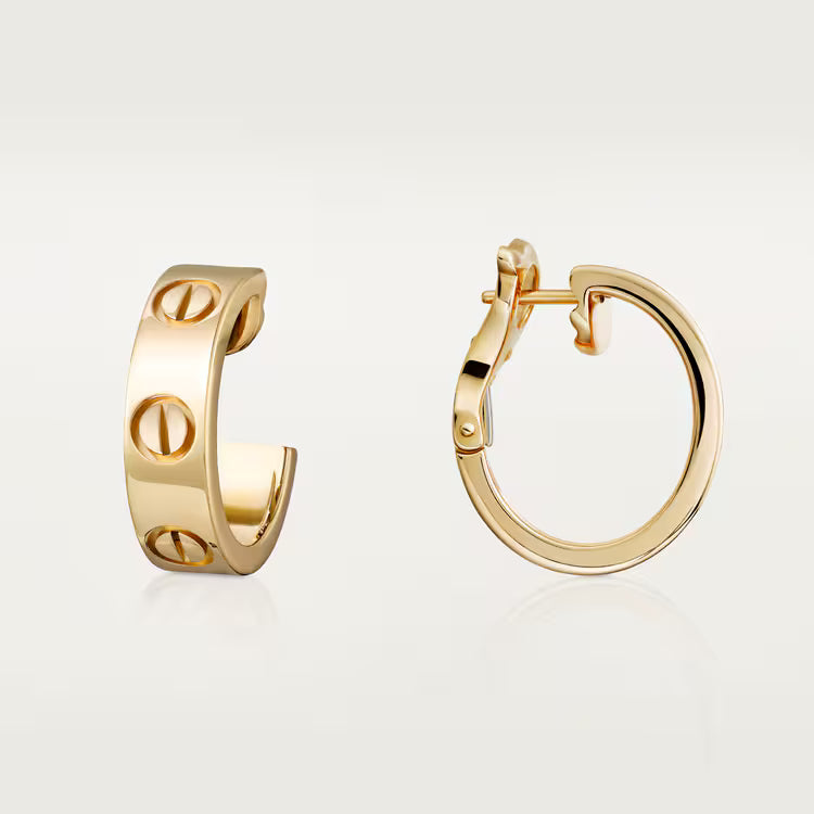 LOVE HOOP EARRINGS CLASSIC MODEL 18K GOLD