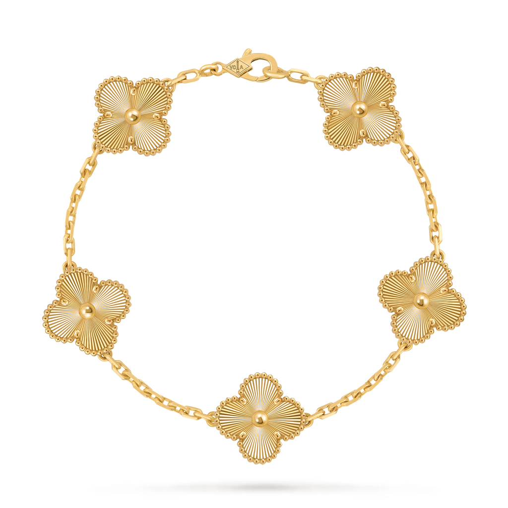 VINTAGE ALHAMBRA BRACELET 5 MOTIFS 18K YELLOW GOLD