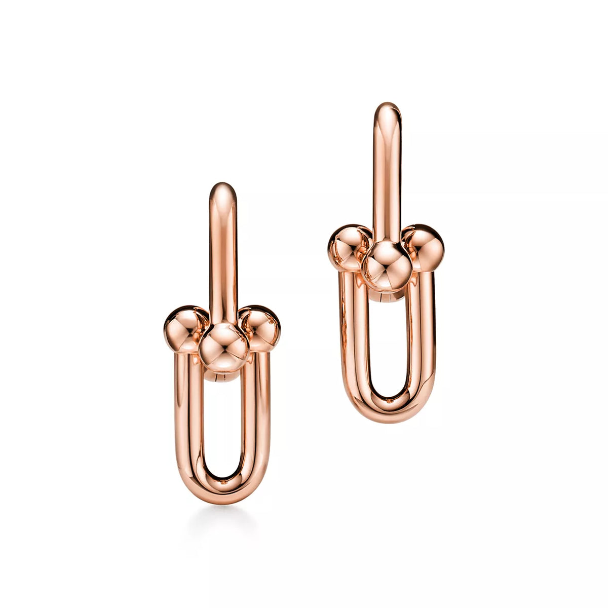 TIFFANY HARDWEAR MEDIUM LINK EARRINGS 18K GOLD