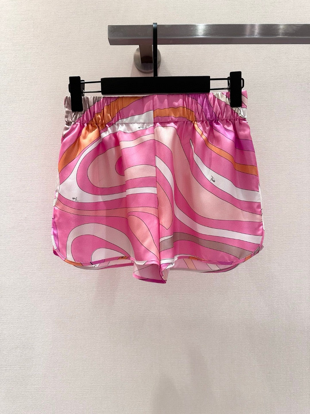 IRIDE-PRINT SILK SHORTS