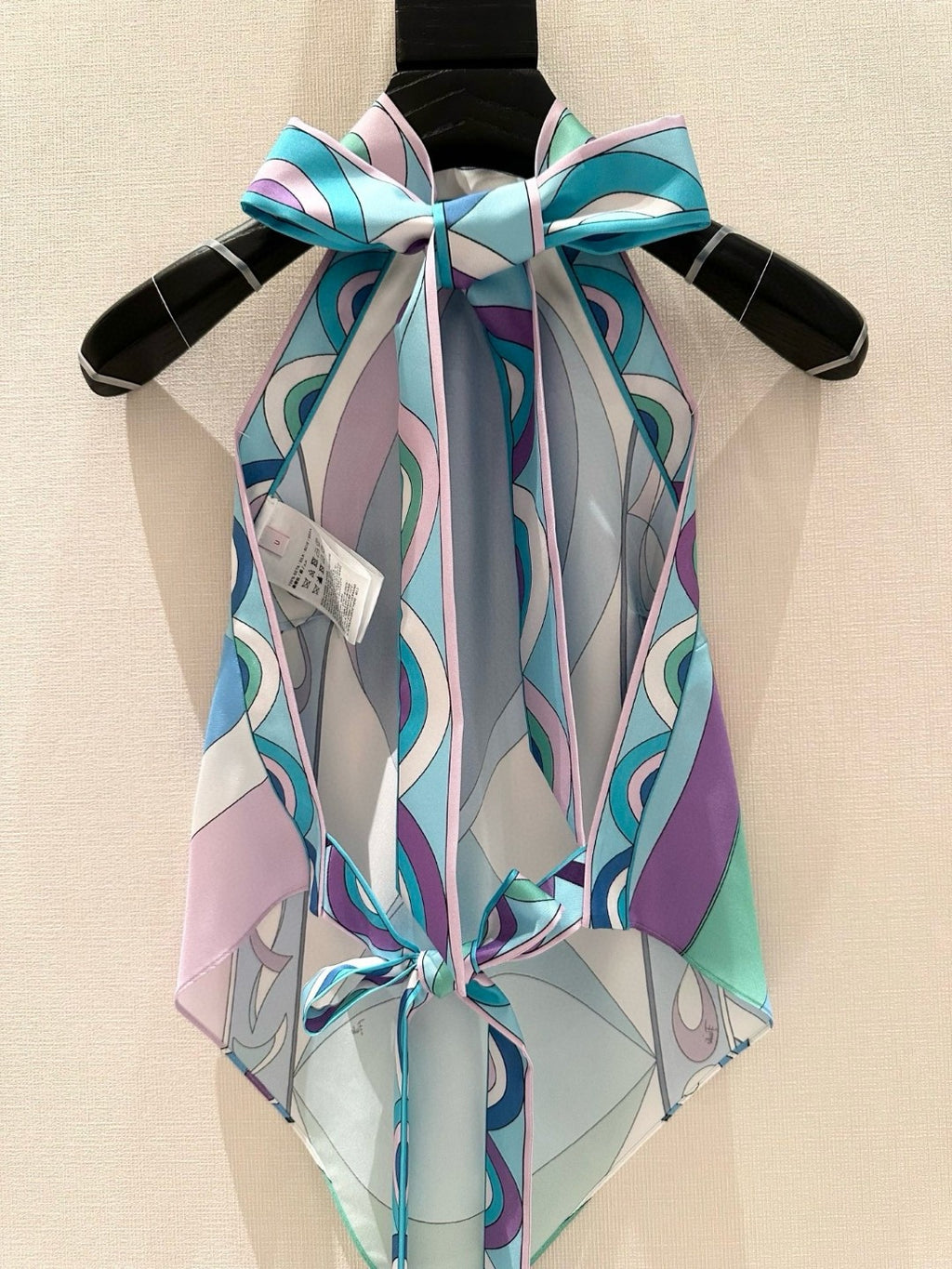 PESCI SILK TWILL HALTER TOP