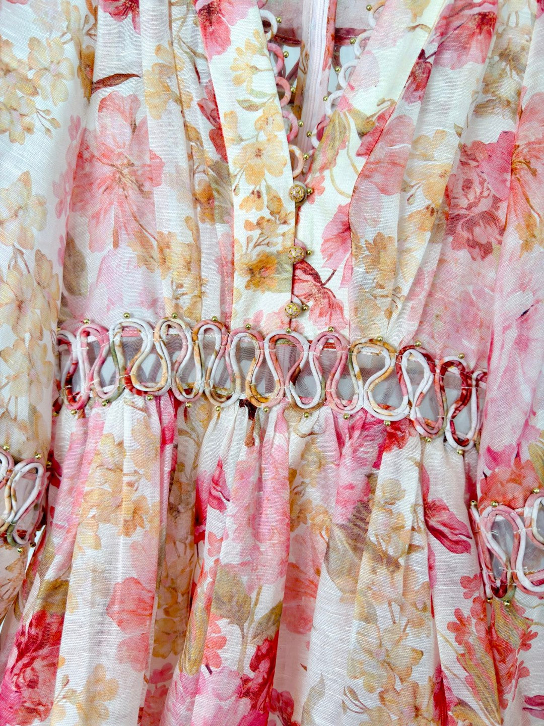 Zimmermann Como Floral Linen and Silk Minidress