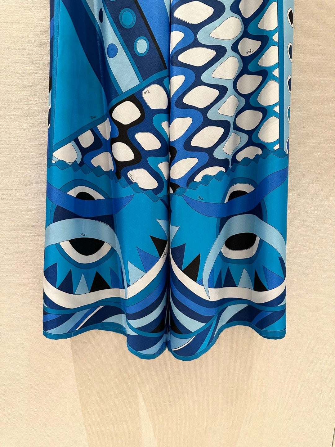 VIVARA HIGH-RISE SILK WIDE-LEG PANTS IN BLUE