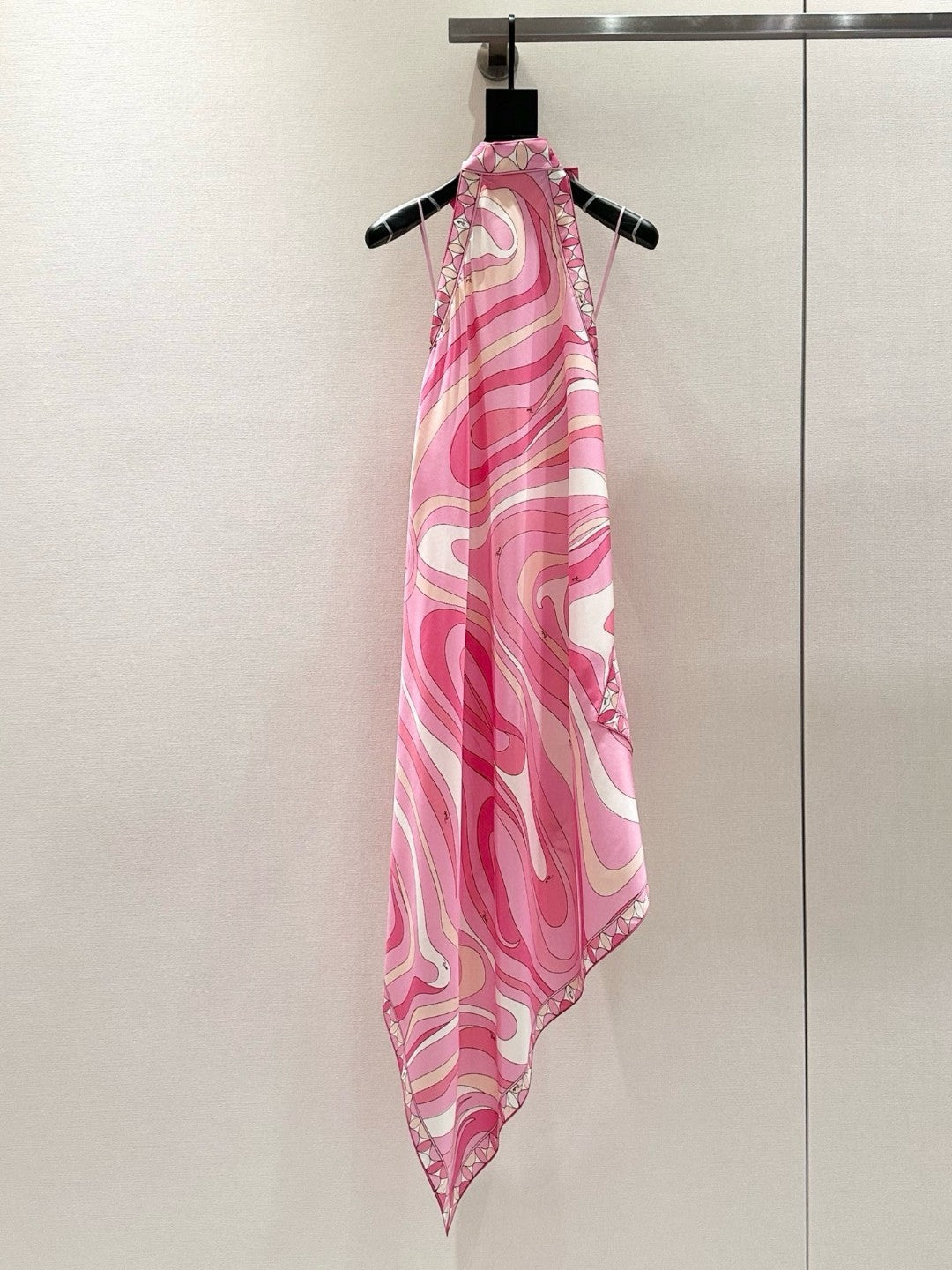 MARMO HALTERNECK PRINTED SILK-TWILL MIDI DRESS