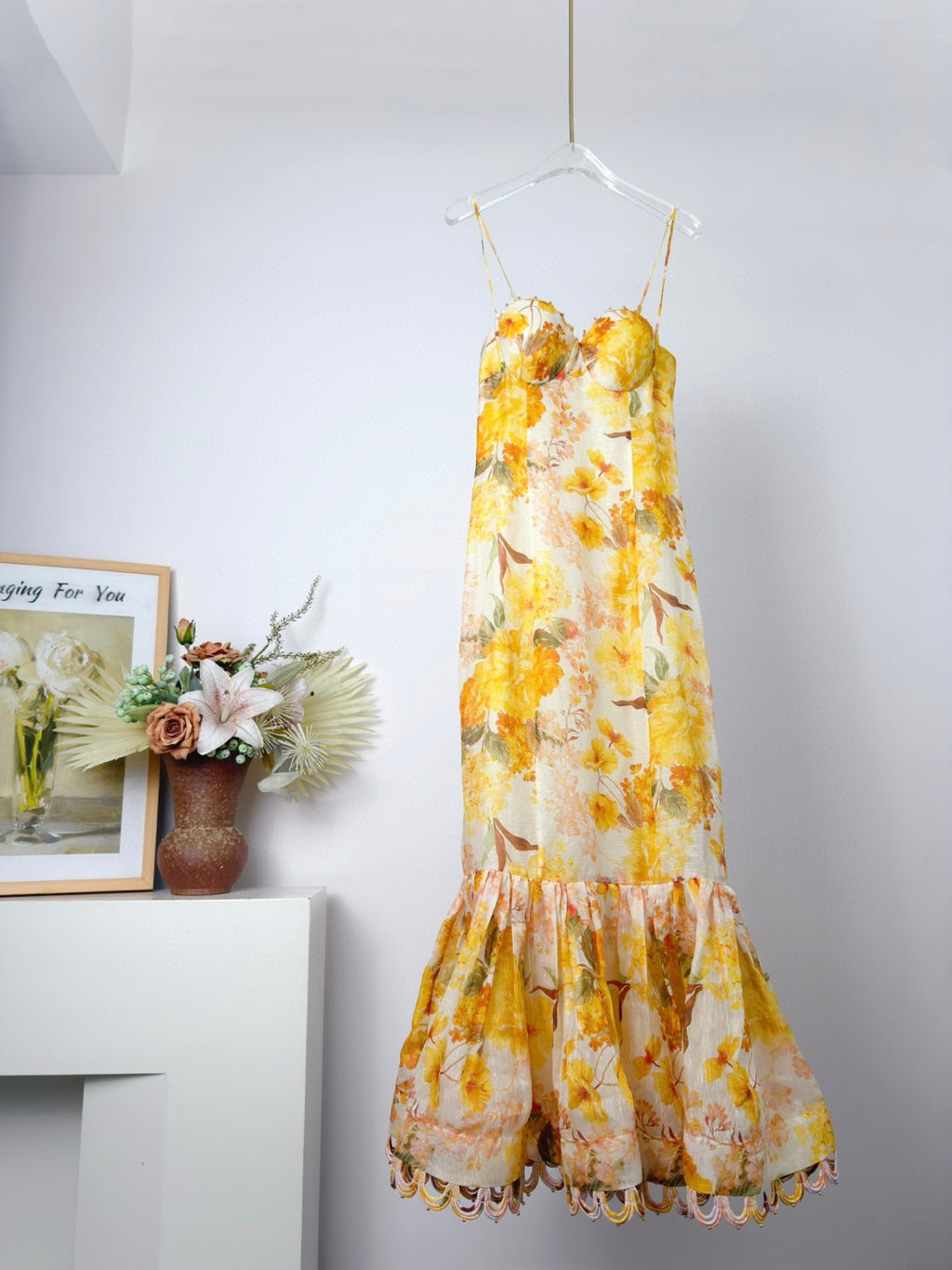 Zimmermann Como Floral Linen and Silk Midi Dress