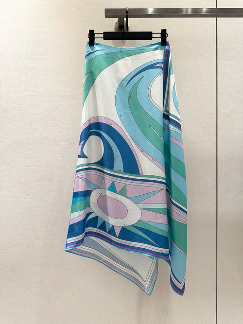 CIGNI PRINT SILK SCARF SKIRT