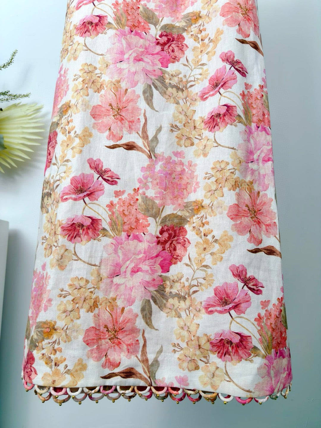 Zimmermann Como Floral Ruffled Linen Midi Dress