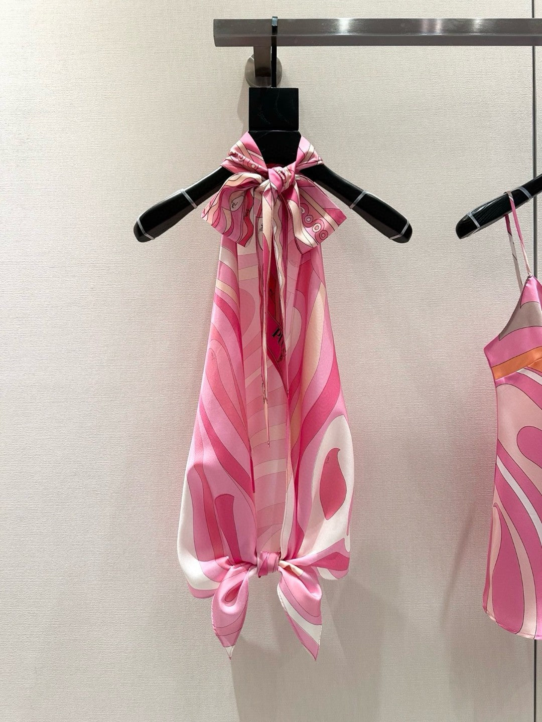 MARMO PRINTED SILK-TWILL HALTERNECK