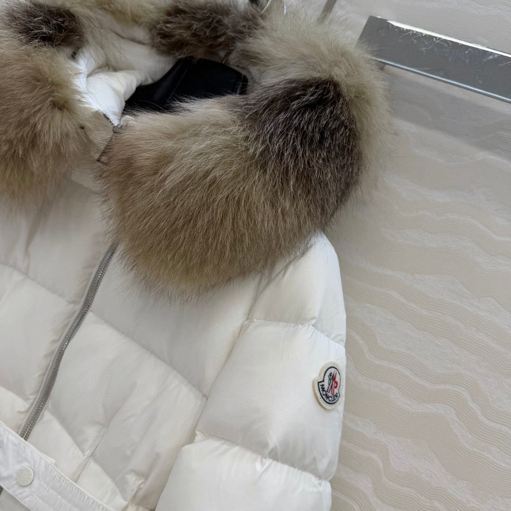 Boed Hooded Shearling-Trimmed Short Down Jacket