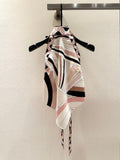 IRIDE PRINT SILK TWILL HALTER TOP