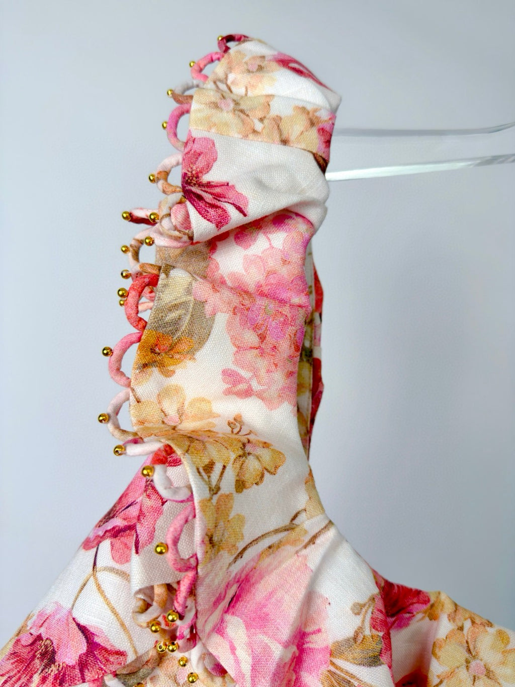 Zimmermann Como Floral Ruffled Linen Midi Dress