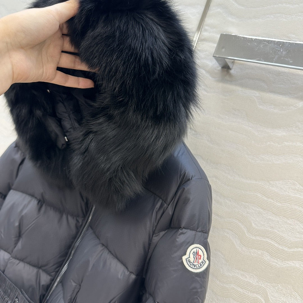 Boed Hooded Shearling-Trimmed Short Down Jacket