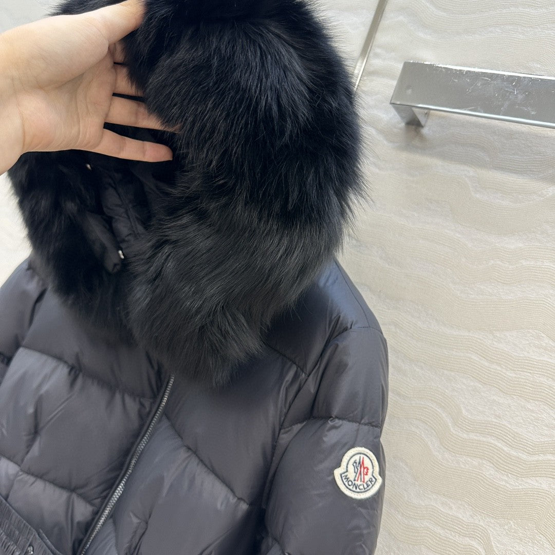 Boed Hooded Shearling-Trimmed Short Down Jacket