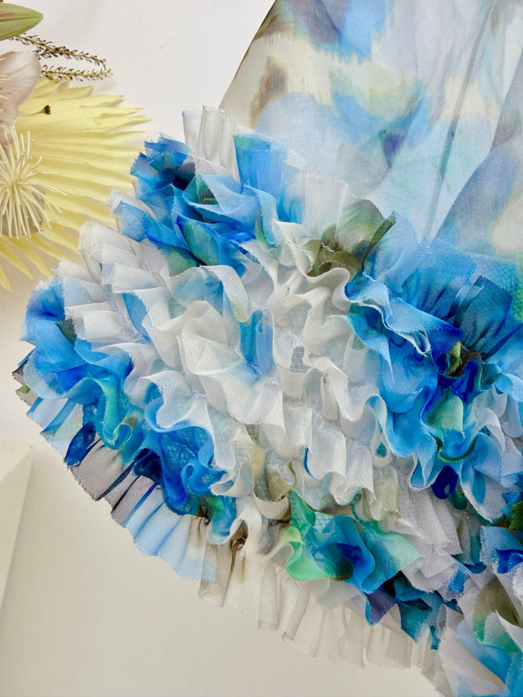 Zimmermann Alchemy Ruffle Mini Dress in Blue Poppy