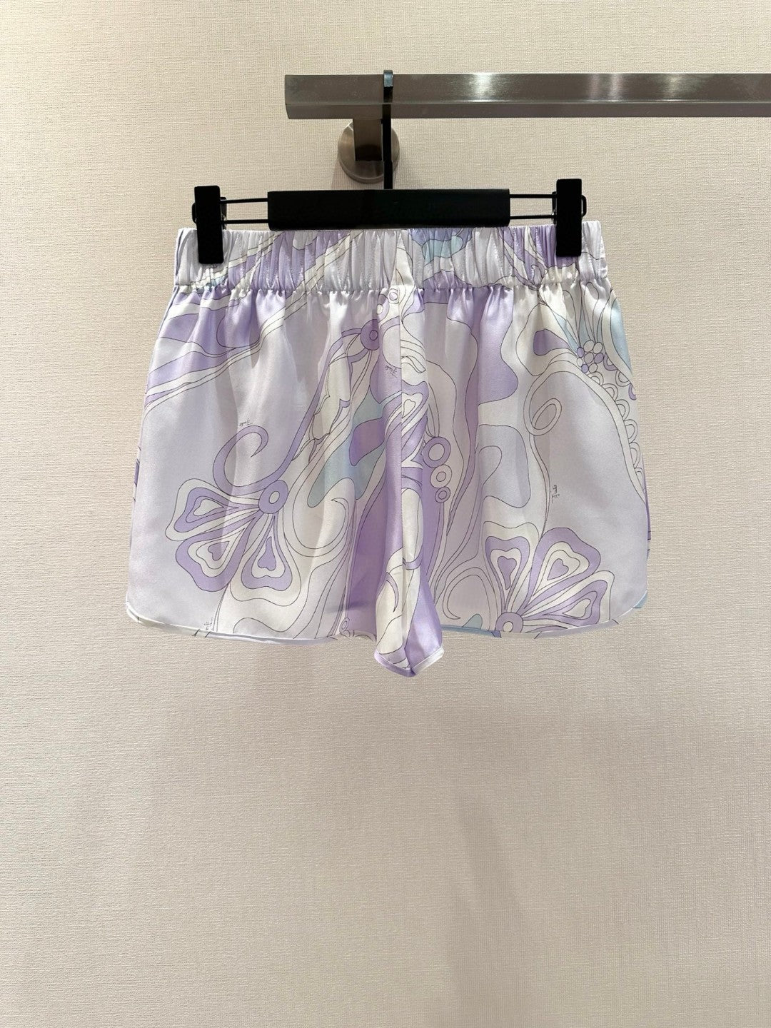 ORCHIDEE LOW-RISE SILK TWILL SHORTS