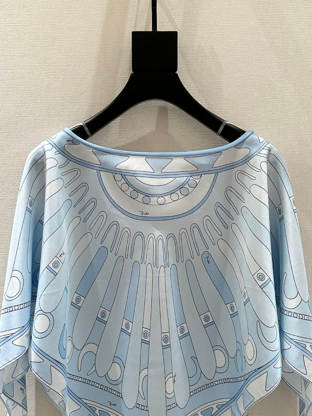 ANGOLI SILK KAFTAN TOP IN PALE BLUE