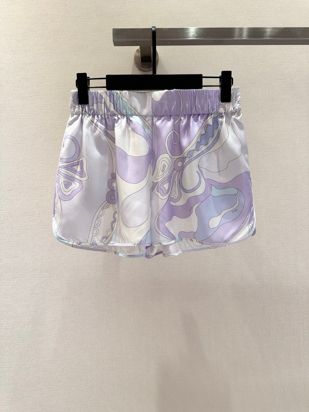 ORCHIDEE LOW-RISE SILK TWILL SHORTS