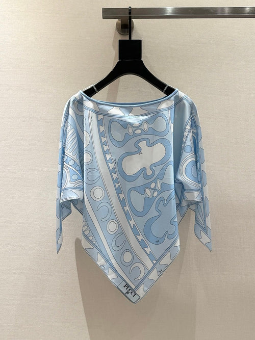ANGOLI SILK KAFTAN TOP IN PALE BLUE