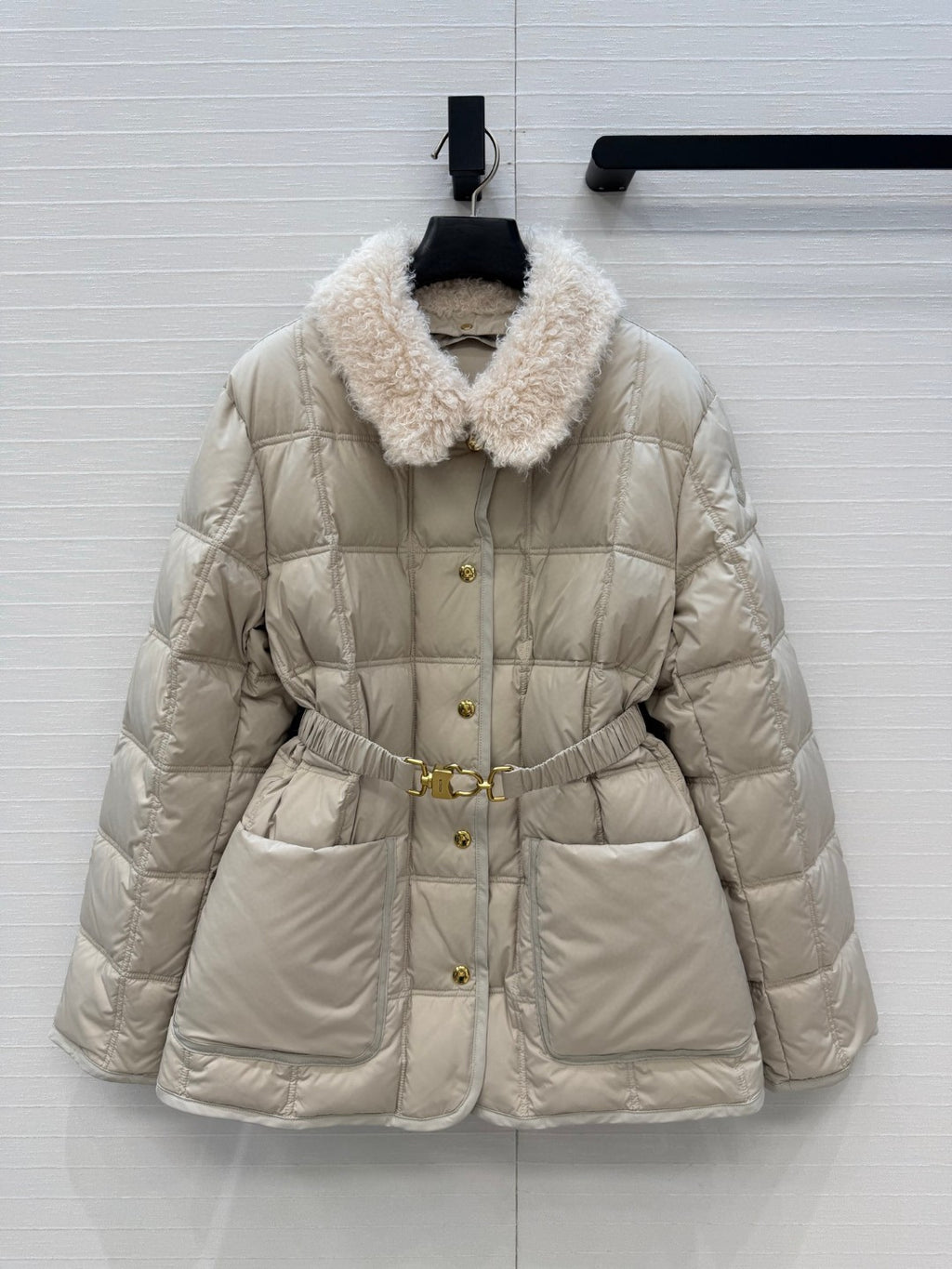 Moncler Cygnes Belted Short Down Jacket