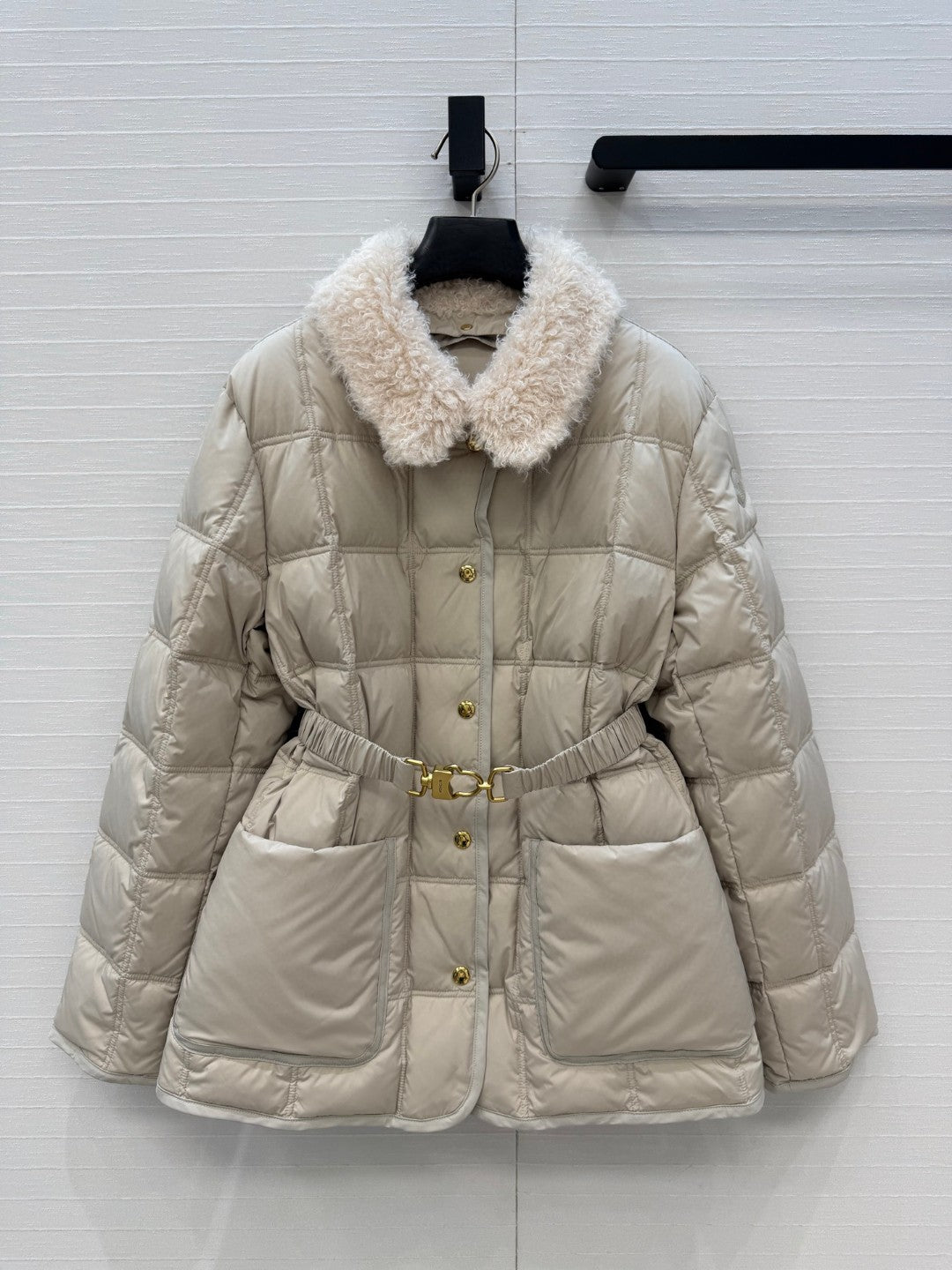 Moncler Cygnes Belted Short Down Jacket