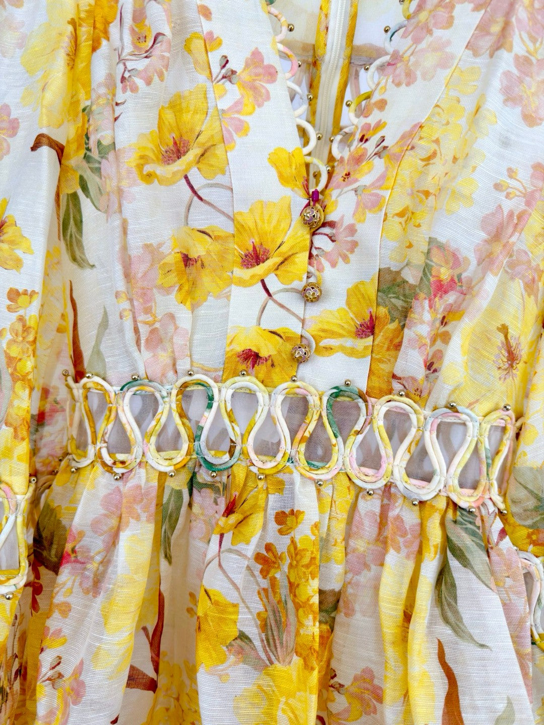Zimmermann Como Floral Linen and Silk Minidress