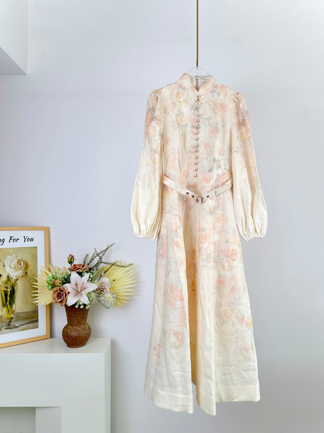 Zimmermann Crush Buttoned Midi Dress in Ciara Floral