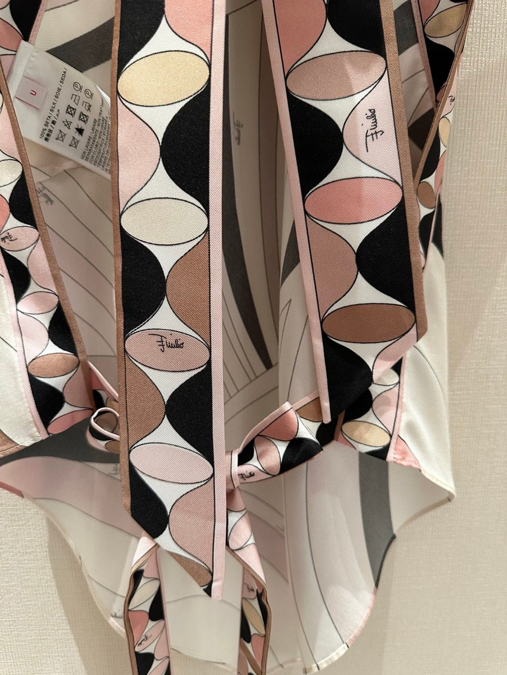 IRIDE PRINT SILK TWILL HALTER TOP