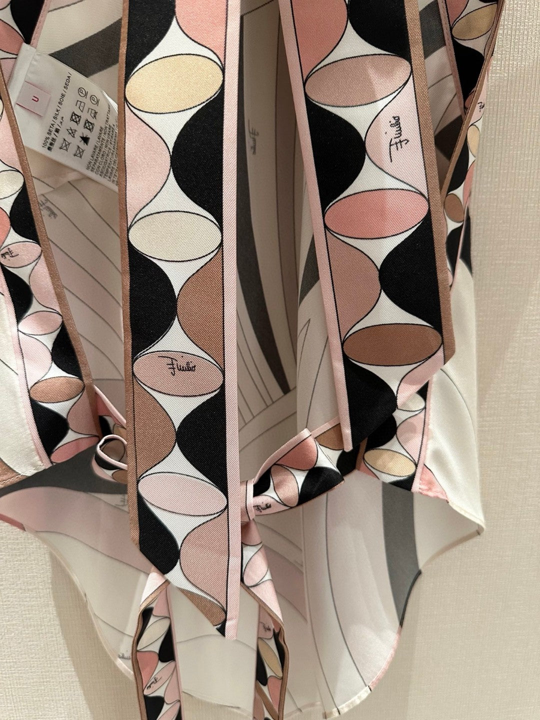 IRIDE PRINT SILK TWILL HALTER TOP