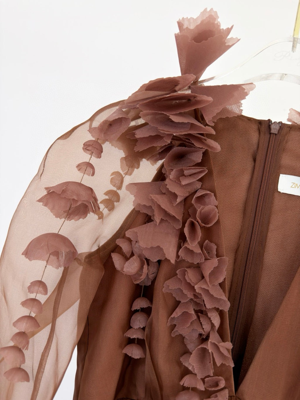 Zimmermann Como Floral-Applique Silk Maxi Dress