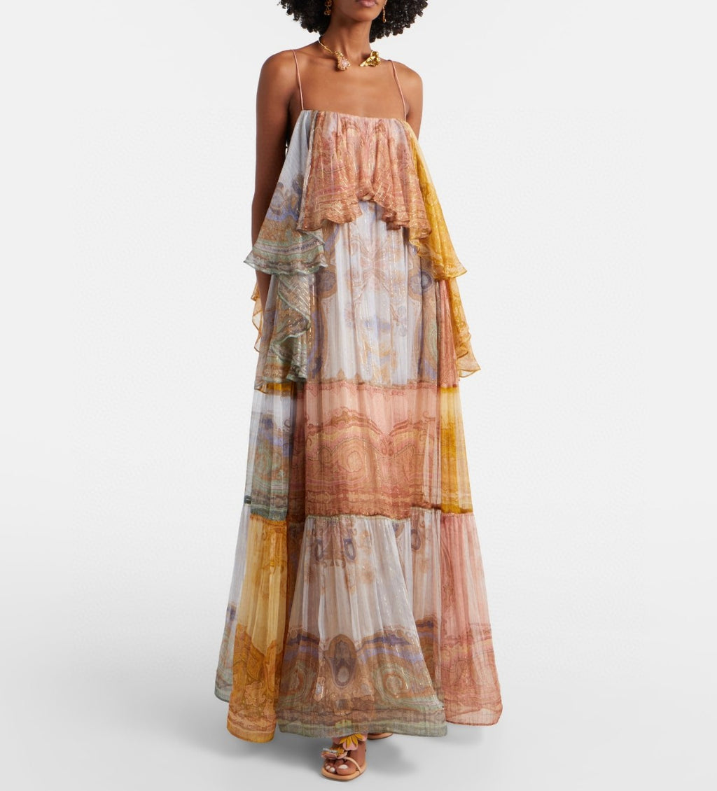 Zimmermann Como Paisley Silk-Blend Maxi Dress