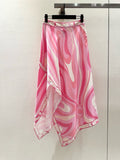 MARMO PRINT SILK SCARF SKIRT