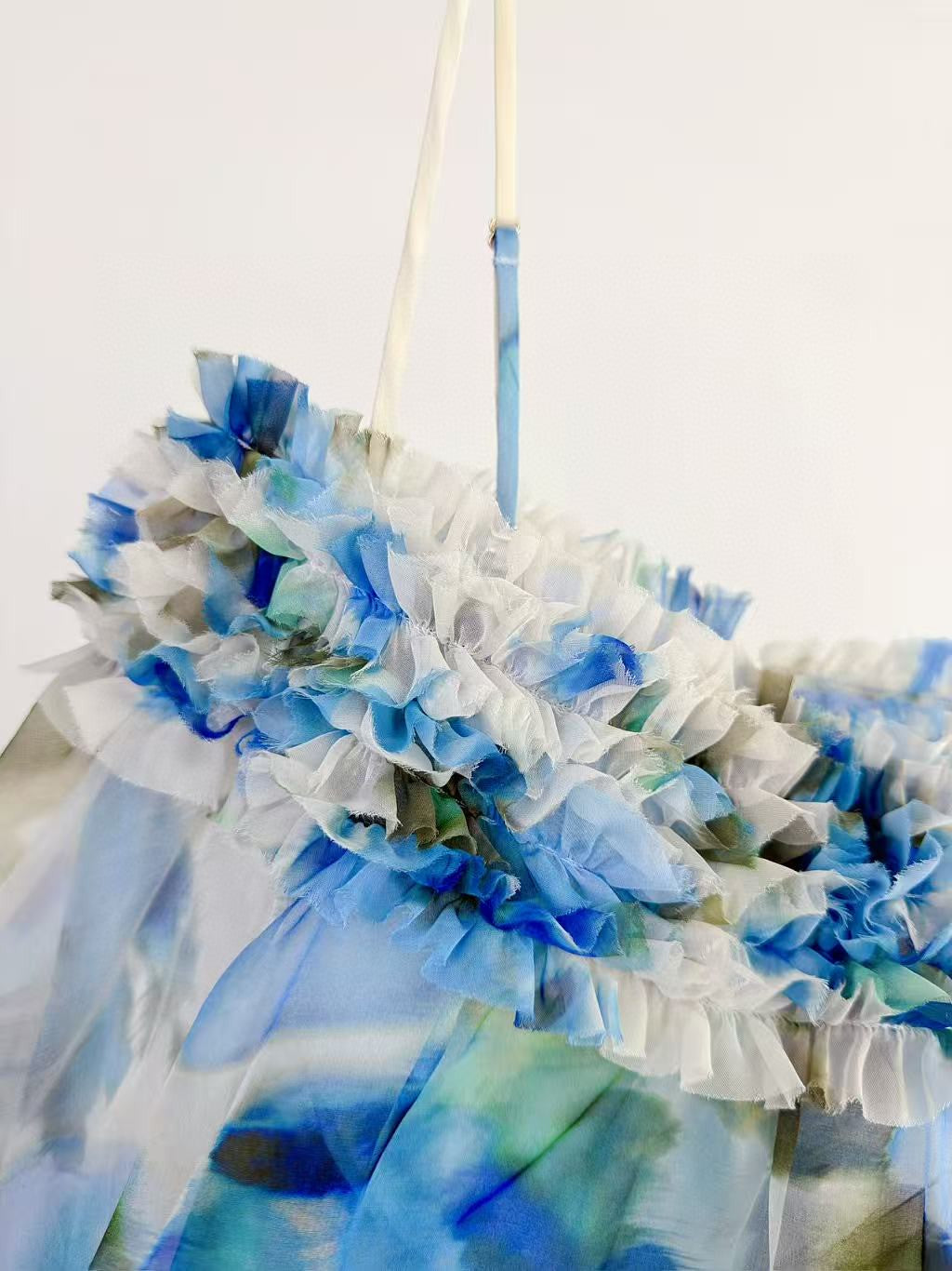 Zimmermann Alchemy Ruffle Mini Dress in Blue Poppy