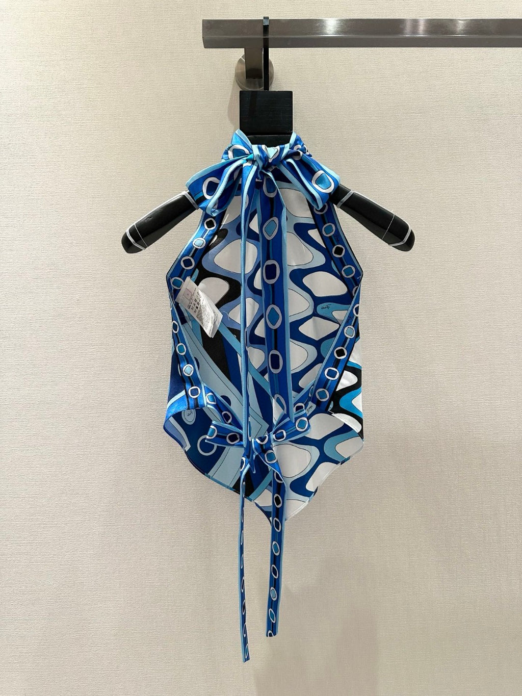 VIVARA SILK TWILL HALTER TOP IN BLUE