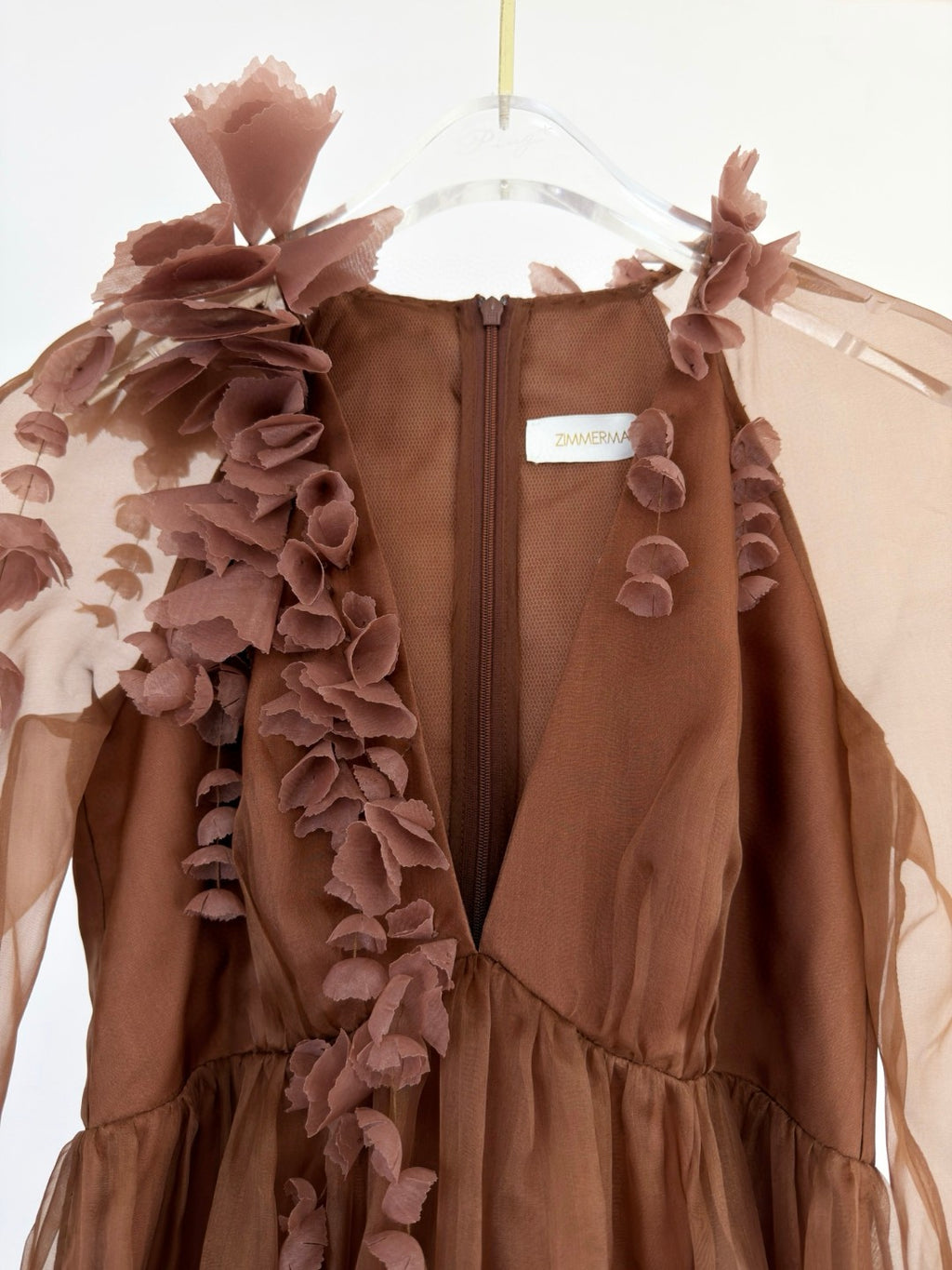 Zimmermann Como Floral-Applique Silk Maxi Dress