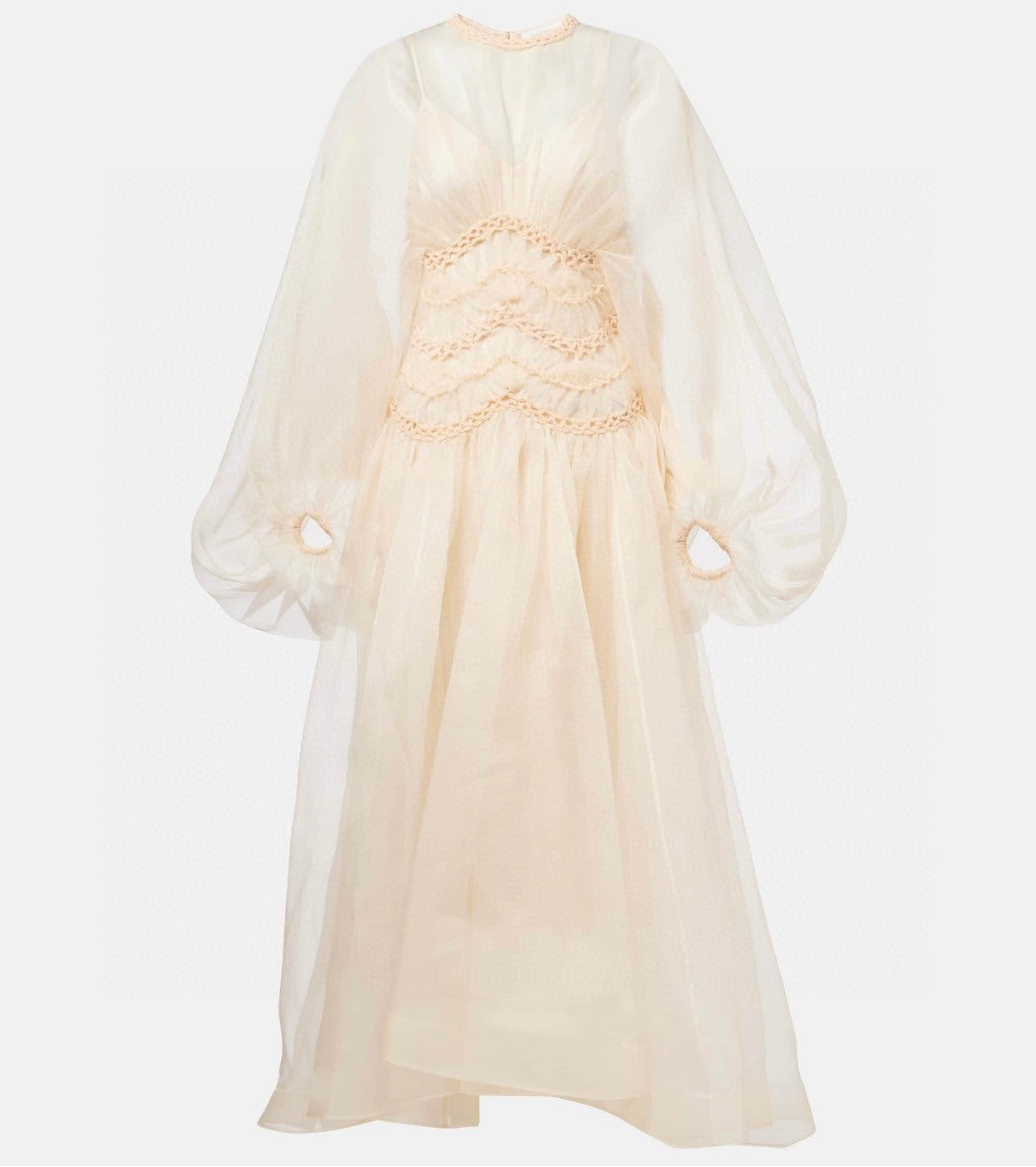 Zimmermann Illuminate Macramé Silk Organza Gown