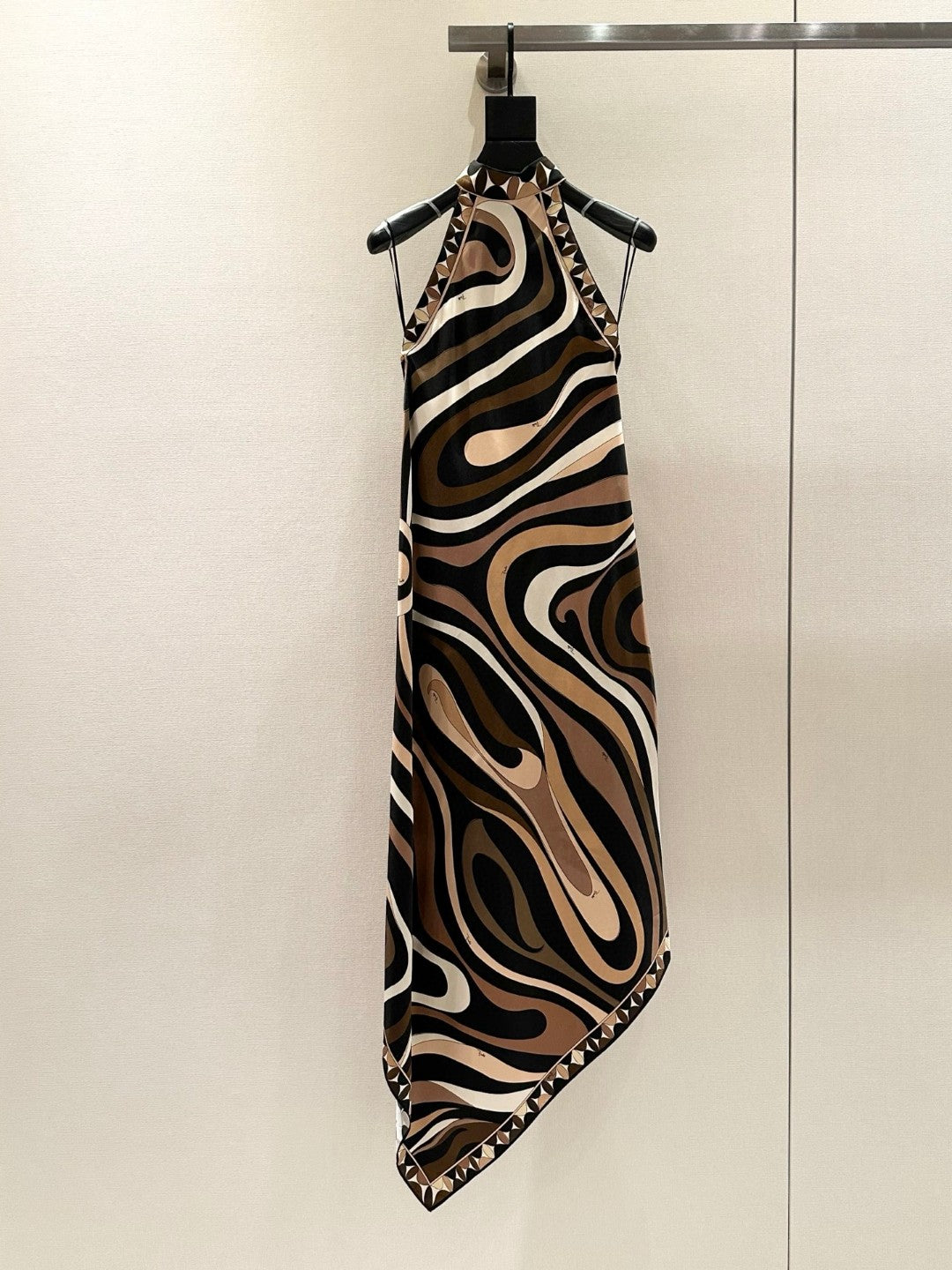 MARMO HALTERNECK SILK MIDI DRESS