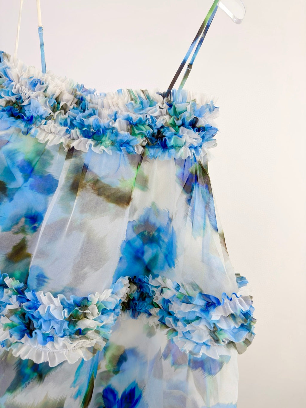 Zimmermann Alchemy Ruffle Mini Dress in Blue Poppy
