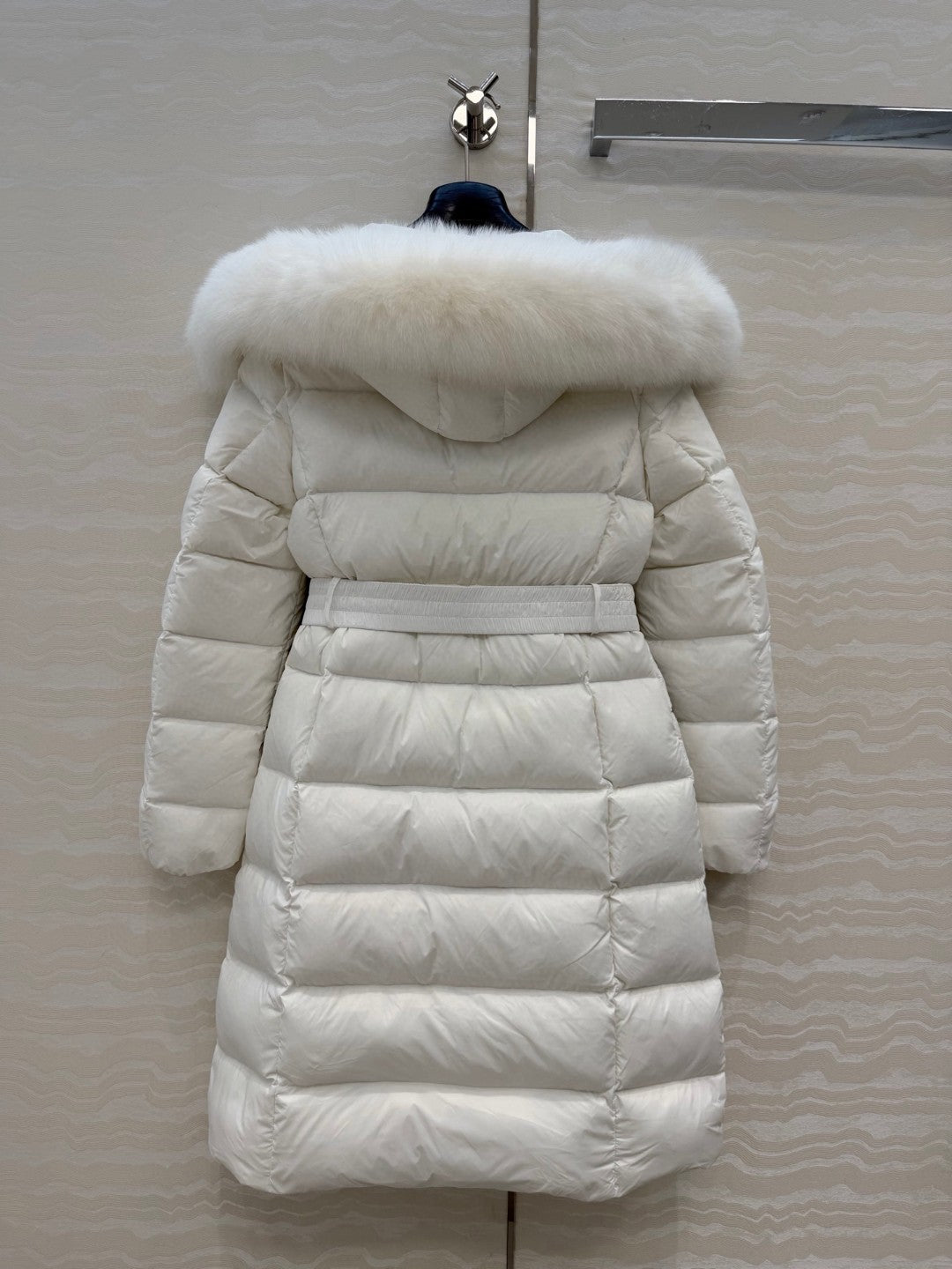 Boed Hooded Shearling-Trimmed Long Down Jacket