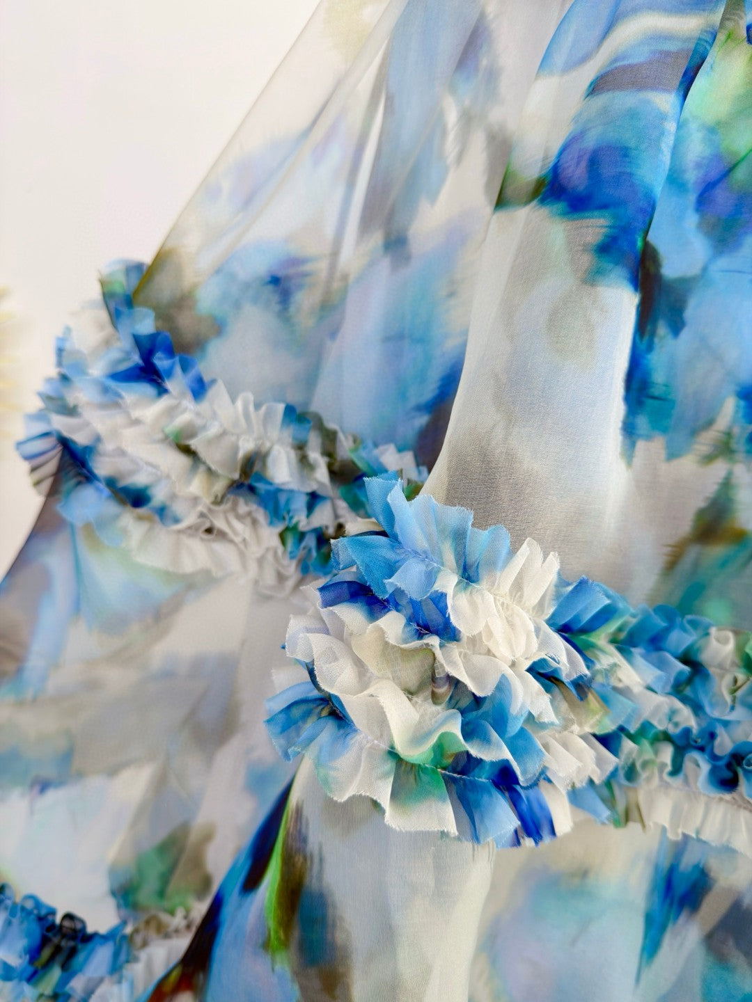 Zimmermann Alchemy Ruffle Mini Dress in Blue Poppy