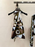 OCCHI SILK TWILL HALTER TOP