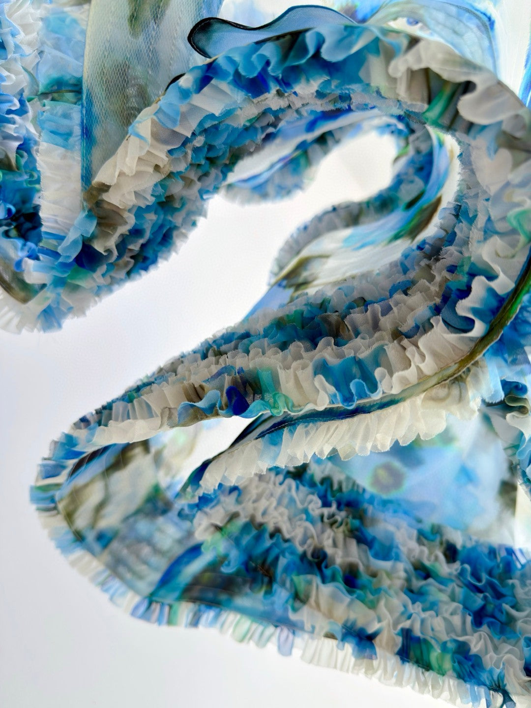 Zimmermann Alchemy Ruffle Mini Dress in Blue Poppy